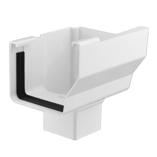 Imagen de EUME Bajada derecha canalon PVC blanco (223002)
