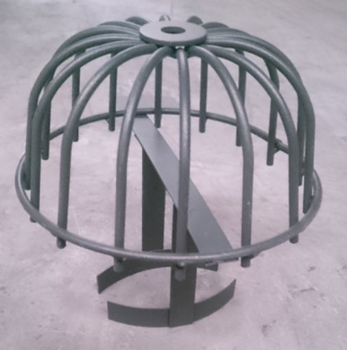 Imagen de MORRION PARAHOJAS ACERO GRIS-FORJA Ø200mm 360º CON ANCLAJE