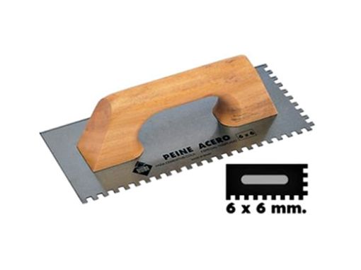 Imagen de Llana dentada RUBI 28x11 cm 6x6 mango madera 65982