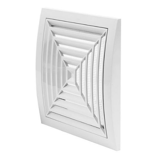 Imagen de Rejilla ventilacion techo ABS 190x190 mm Ø15 blanca c/red