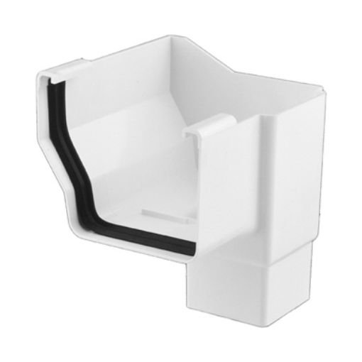 Imagen de EUME Bajada izquierda canalon PVC blanco (223003)