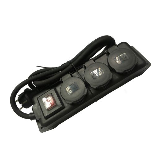 Imagen de Base multiple 3-Bases IP44 c/tapa + interruptor