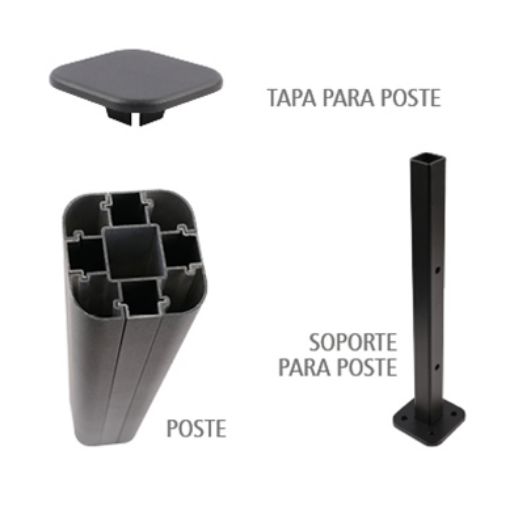 Imagen de Kit poste para valla NEWTECHWOOD UH-78 Antracita 1200