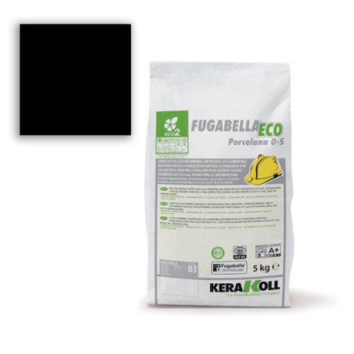 Imagen de KERAKOLL FUGABELLA® ECO PORCEL 0-5 06 NEGRO (saco 5 kg)
