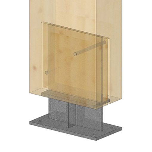 Imagen de Base para poste Pata "T" hierro grueso 10 mm 140 x 280 mm