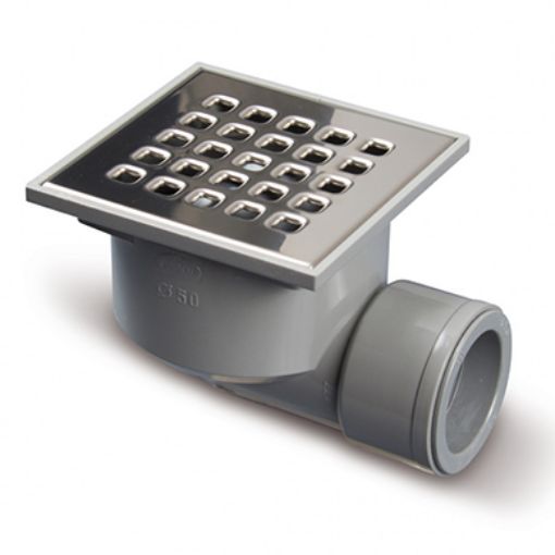 Imagen de SUMIDERO PVC 105x105mm S/H Ø50-40 T.INOX refª33040392(24028)