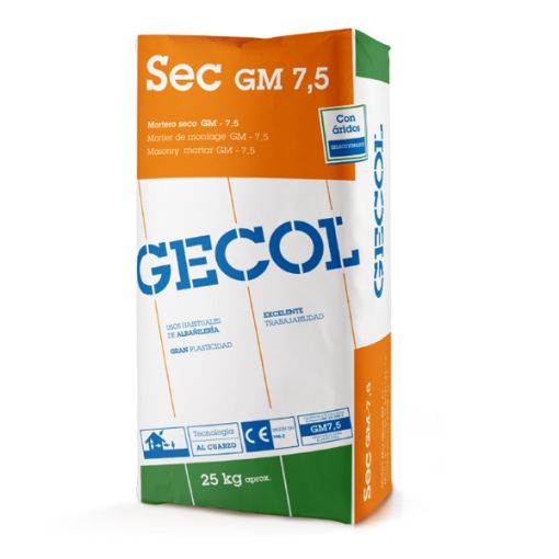 Imagen de GECOL SEC GM-7,5 HIDROFUGADO BLANCO (saco 25 kg)