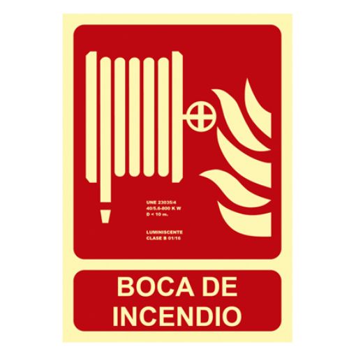 Imagen de Cartel "Boca d´incendi" fotoluminiscente