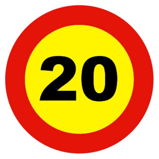 Imagen de Señal "Bolsa"Limite 20 km/h TR-301-20
