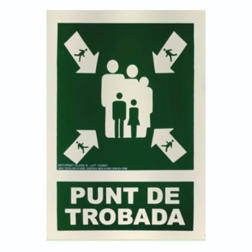 Imagen de Cartel "Emergencia Punto de encuentro " fotoluminiscente