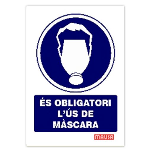 Imagen de Cartel "Obligatori l'us de mascara"