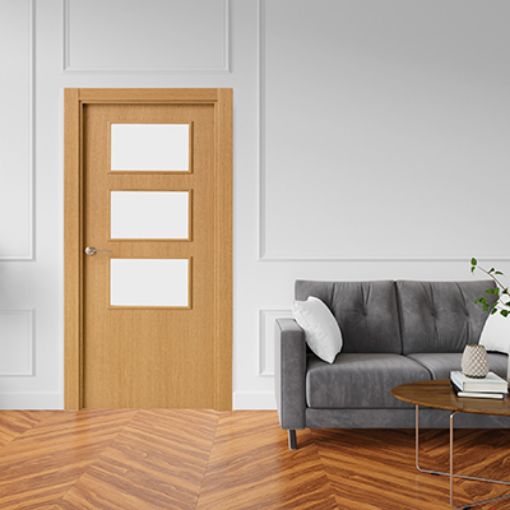 Imagen de Vidriera PROMA  7013 Roble mallado barniz