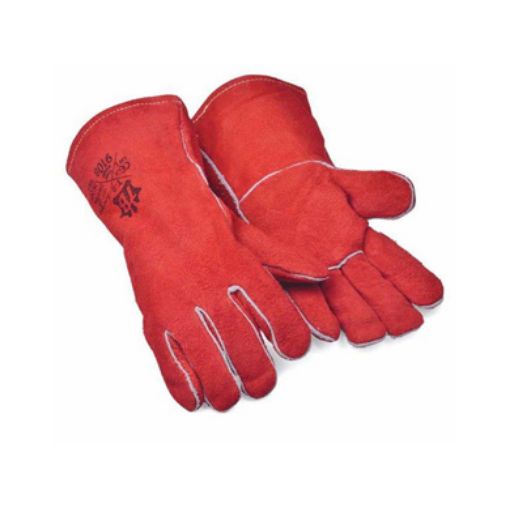 Imagen de Guante soldador serraje vacuno rojo 34 cm
