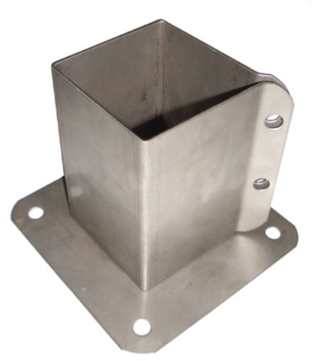 Imagen de Base para poste    95 x   95 mm  color Plata