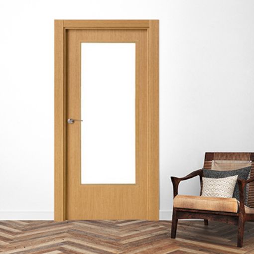 Imagen de Vidriera Roble Mallado  Mod. 7001  Barnizada