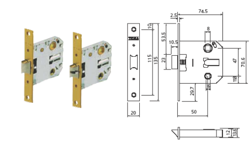 Imagen de Picaporte retenedor silencioso TESA 2004U HN acero niquelado