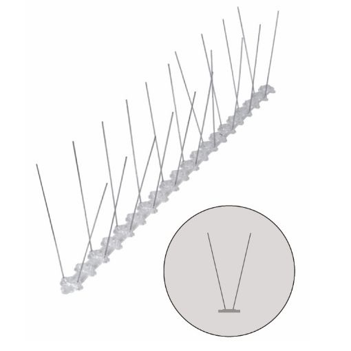 Imagen de Sistema antiaves 2 puas inox apertura 7cm base plastico 50cm