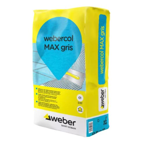 Imagen de WEBERCOL MAX GRIS (saco 25 kg)