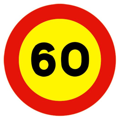 Imagen de Señal "Bolsa" Limite 60km/h TR-301-60