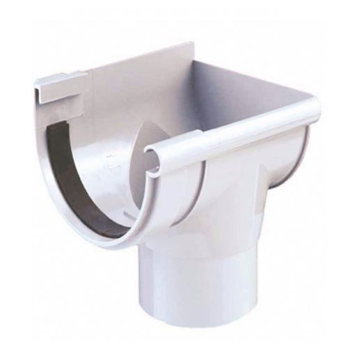 Imagen de Bajada exterior derecha canalon PVC DES.25 blanco (226004)