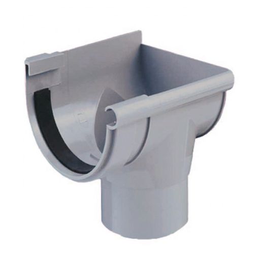 Imagen de Bajada exterior derecha canalon PVC DES.25 gris (207006)
