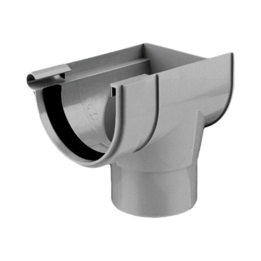 Imagen de Bajada exterior izquierda canalon PVC DES.33 gris (207022)