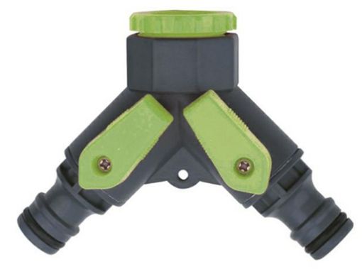 Imagen de Conector manguera agua r.hembra grifo 3/4"-1" dos salidas