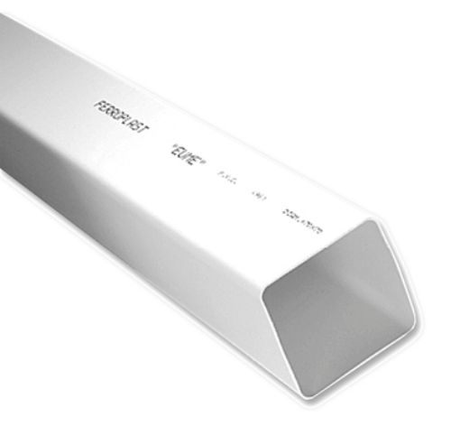 Imagen de EUME Tubo PVC cuadrado blanco 70x70mm 4m (222001)