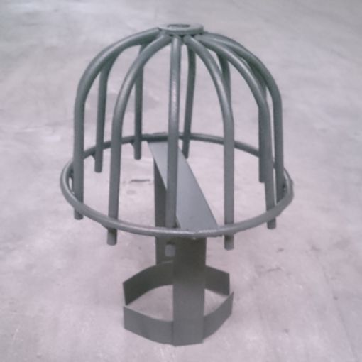 Imagen de MORRION PARAHOJAS ACERO GRIS-FORJA Ø130mm 360º CON ANCLAJE