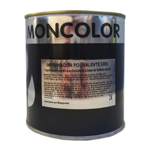 Imagen de MONCOLOR IMPRIMACION POLIVALENTE GRIS 1 kg/750 ml