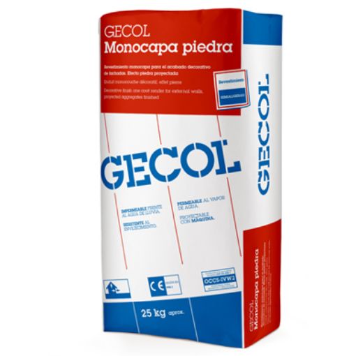 Imagen de GECOL MONOCAPA PIEDRA PROYECTAR BLANCO (saco 25 kg)
