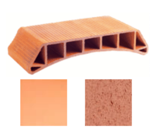 Imagen de REVOLTON CERAMICO CURVO 60x12x25 LISO ROJO (Tejala)