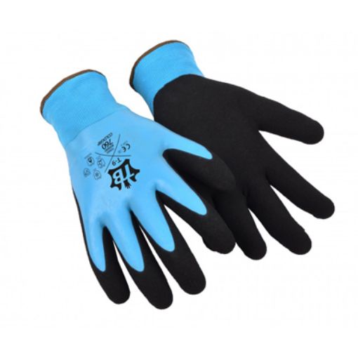 Imagen de Guante Poliester/Latex Termico 760COLDGRIP azul/negro T-9