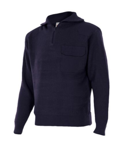 Imagen de Sueter VELILLA cuello/media cremallera Azul Marino T-XL