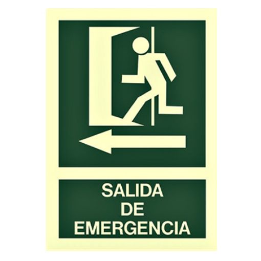Imagen de Cartel "Sortida d´emergencia esquerra" fotolum.