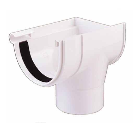 Imagen de Bajada exterior izquierda canalon PVC DES.25 blanco (226003)