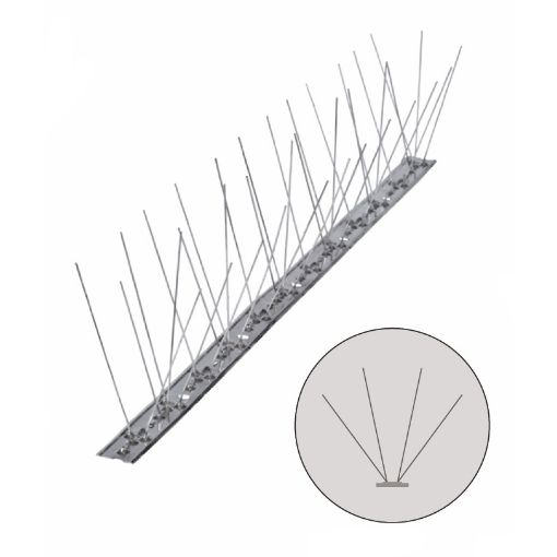 Imagen de Sistema antiaves 4 puas inox apertura 14 cm base inox 100 cm