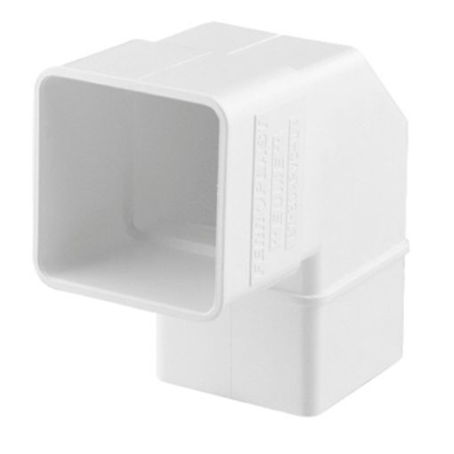 Imagen de EUME Codo PVC cuadrado blanco 70x70mm 87º (223010)