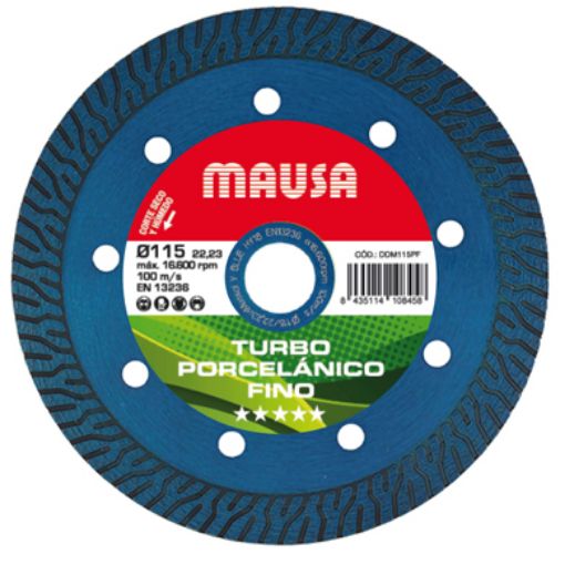Imagen de Disco diamante MAUSA Ø 115 Turbo Porcelanico Fino