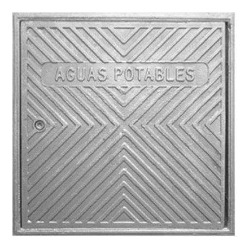Imagen de MARCO Y TAPA REGISTRO PARED ALUMINIO "AIGUA POTABLE" 40x40cm