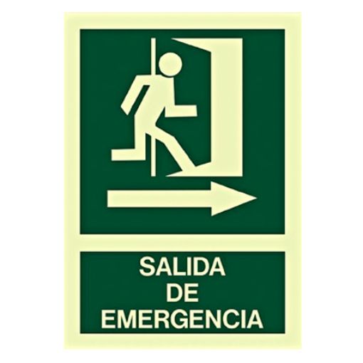Imagen de Cartel "Sortida d´emergencia dreta" fotolum.