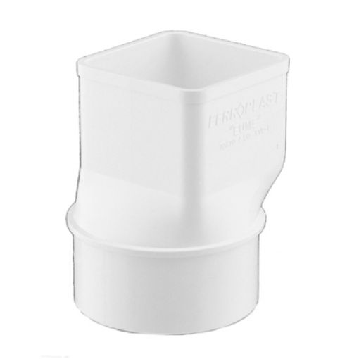 Imagen de EUME Manguito PVC adaptador cuadrado-circular blanco (223012