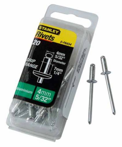 Imagen de Remache STANLEY aluminio 4 x 6,5 mm (Bl. 20 u) 1-PAA54T