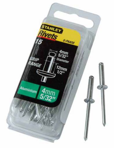 Imagen de Remache STANLEY aluminio 4 x 12,5 mm (Bl. 15 u) 1-PAA58T