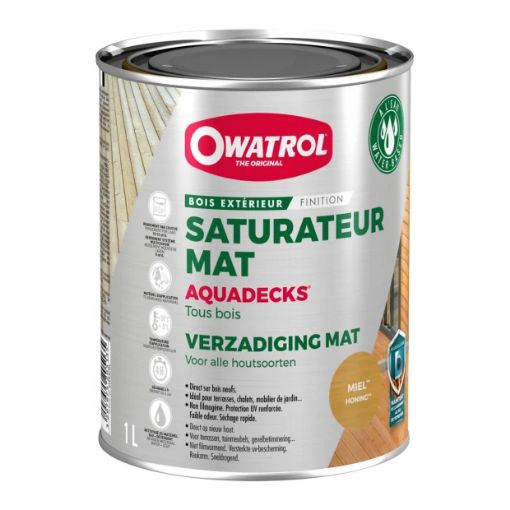 Imagen de Protector madera OWATROL AQUADECK Miel 1 l