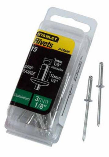 Imagen de Remache STANLEY aluminio 3 x 12,5 mm (Bl. 15 u) 1-PAA48T